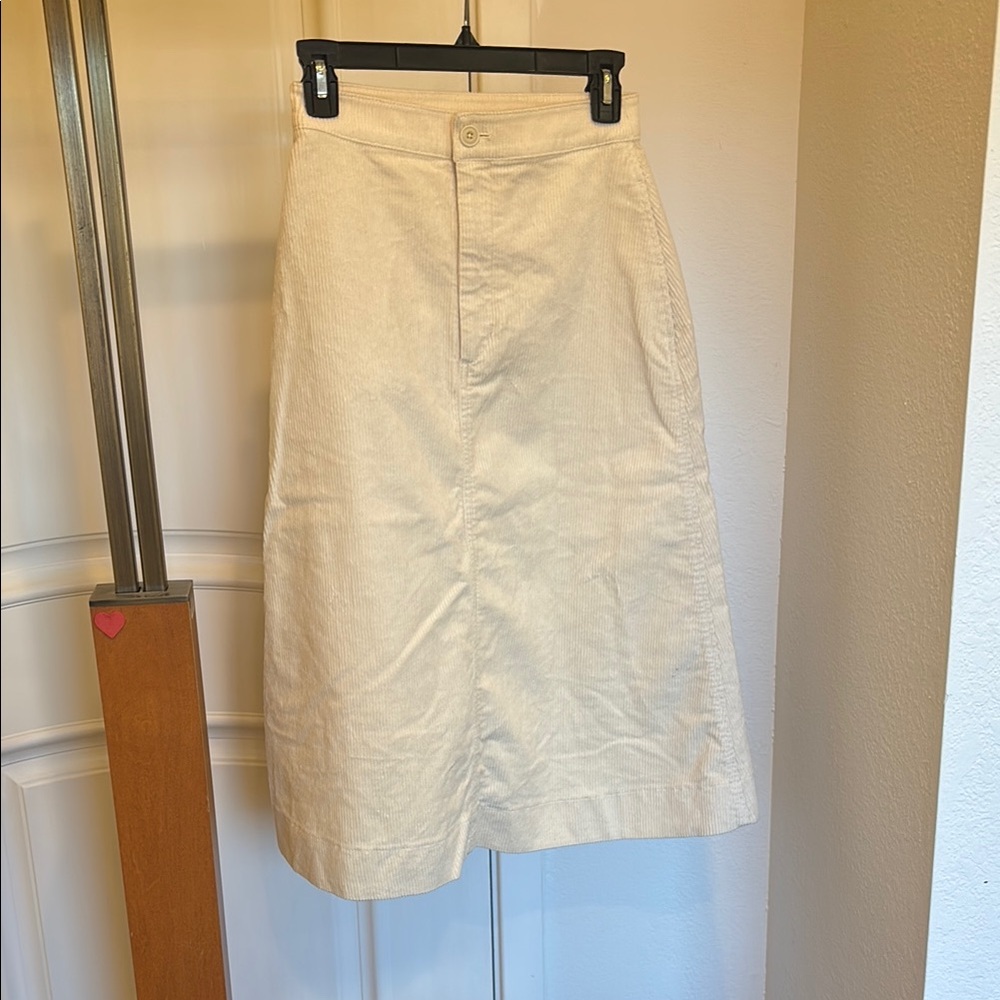 Uniqlo Cream Midi A-Line Skirt for Casual Wear NWOT